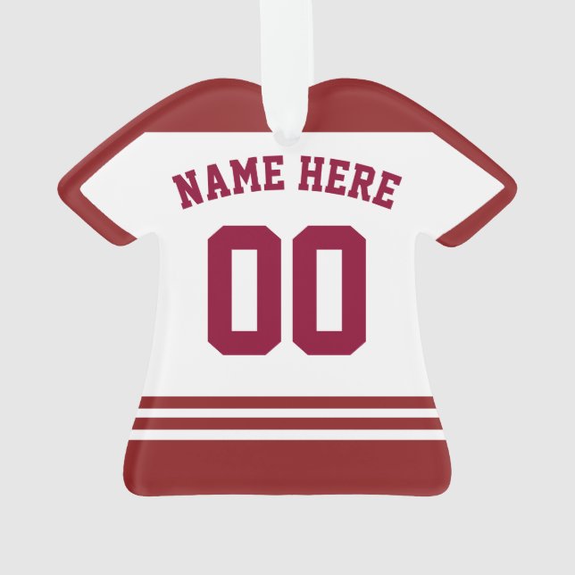 Sports Jersey Name & Number Ornament Template (Back)
