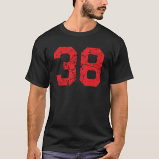 Sports Jersey Vintage Red Lucky Number #38 T-Shirt