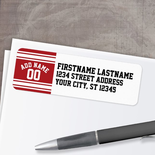 Sports Jersey with Your Name and Number (Personalized Return Address Label)