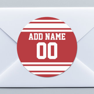 Sports Jersey with Your Name and Number Classic Round Sticker