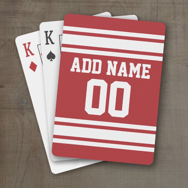 Sports Jersey with Your Name and Number Playing Cards (Personalized Playing Cards - Sports Jersey Design)
