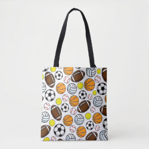 Sports Kids Baseball Basketball Soccer Football Tote Bag