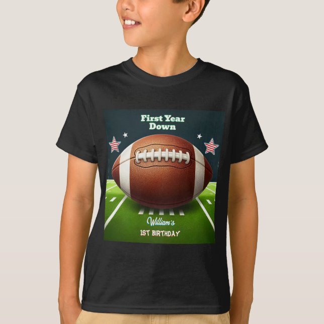 Sports kids boys ticket Football 1st Birthday T-Shirt (Front)