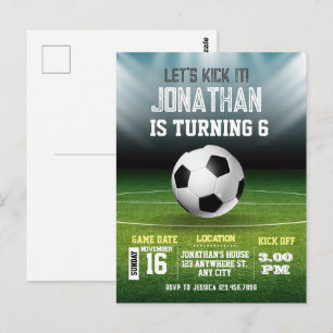 Sports Kids Soccer 1st Birthday Postcard