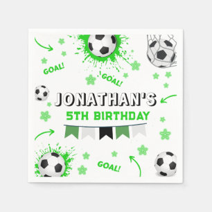 Sports Kids Soccer Birthday Party Napkin