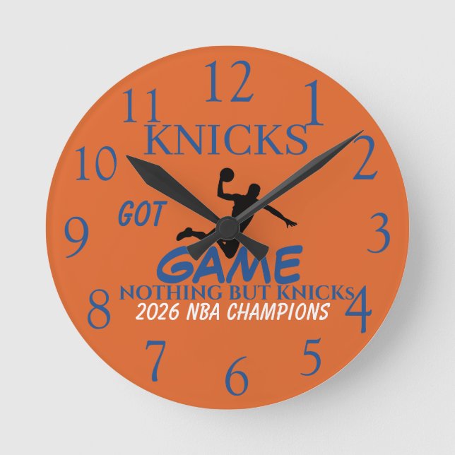 Sports Line Collection - Knicks Accessories-  Round Clock (Front)