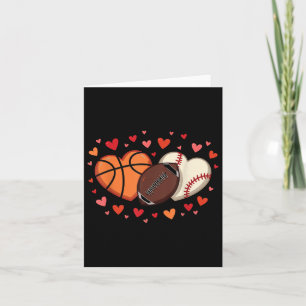 Sports Love Heart Football Basketball Valentine’s Card