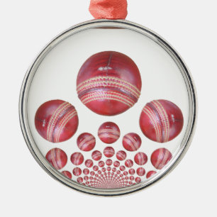 Sports Lover’s Cricket Ball Print Metal Tree Decoration