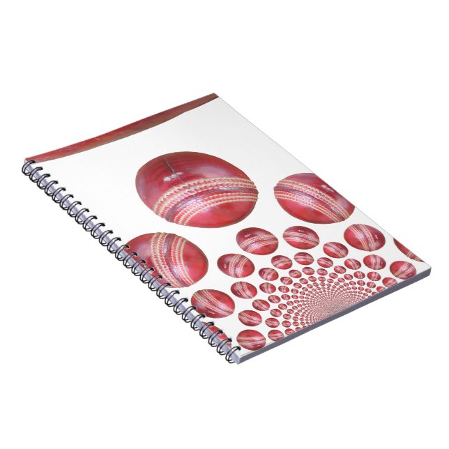 Sports Lover’s Cricket Ball Print Spiral Notebook (Right Side)