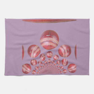 Sports Lover’s Cricket Ball Print Tea Towel