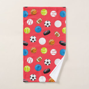 Sports Lover, Sports Gift, Sports Fan Pattern Hand Towel