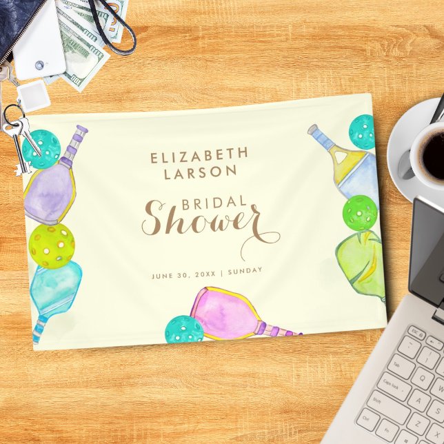 Sports Lover Watercolor  Pickleball Themed Bridal Banner (Creator Uploaded)