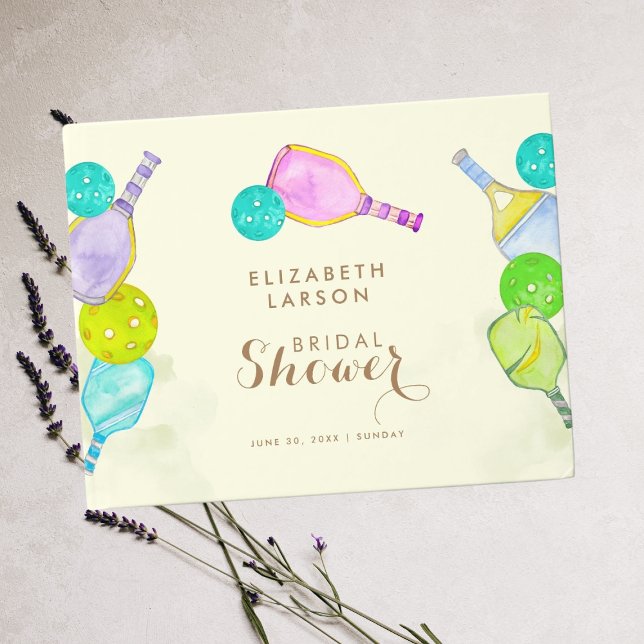 Sports Lover Watercolor  Pickleball Themed Bridal Guest Book (Creator Uploaded)