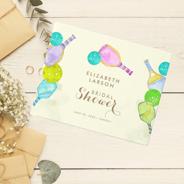 Sports Lover Watercolor  Pickleball Themed Bridal Guest Book (Creator Uploaded)