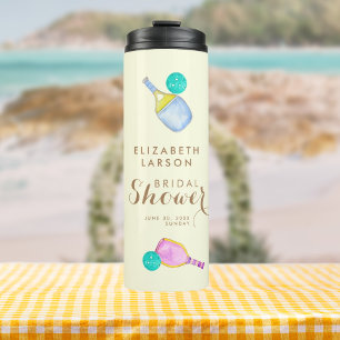 Sports Lover Watercolor  Pickleball Themed Bridal Thermal Tumbler
