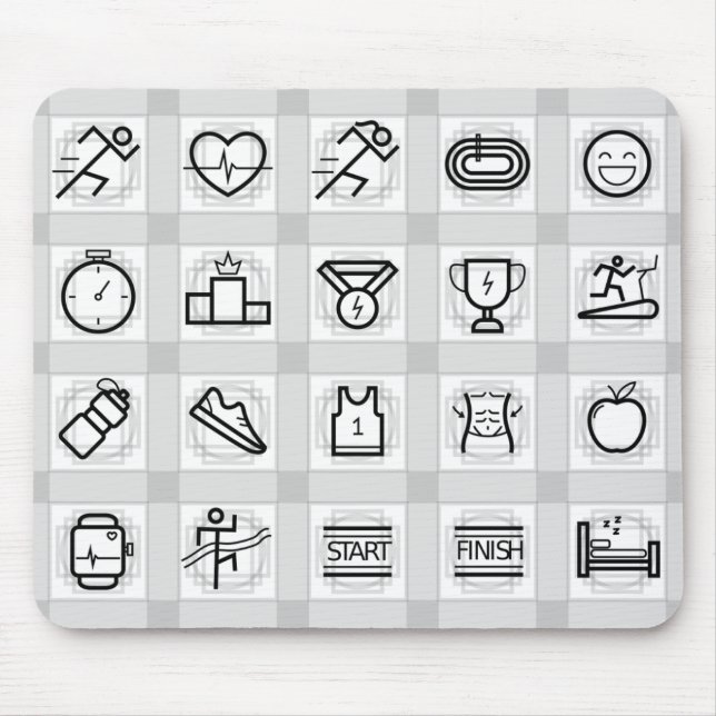 Sports, Marathon, Icons Mouse Pad (Front)