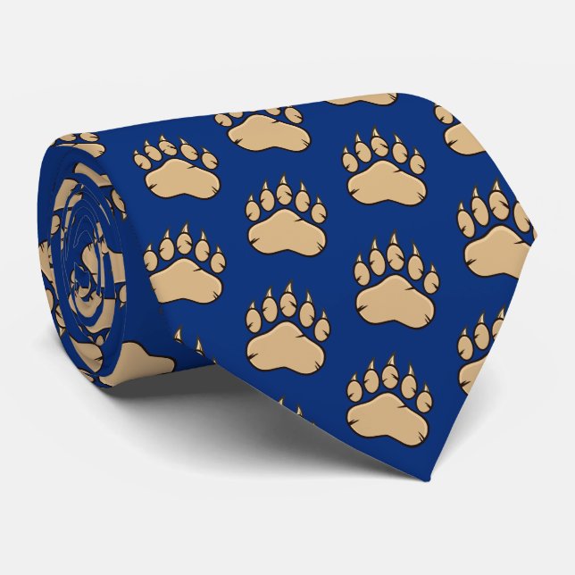 Sports Mascot Claw Print Football Basketball Tie (Rolled)