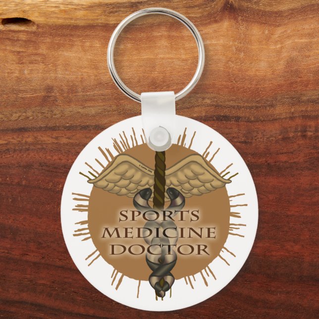 Sports Medicine Doctor Caduceus Key Ring (Front)