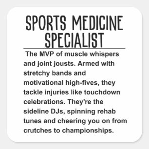 Sports medicine specialist square sticker