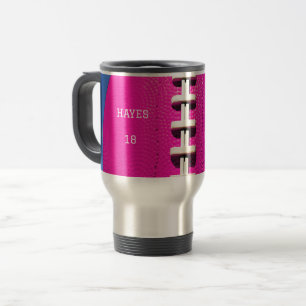 Sports Mum Hot Pink Football Travel Mug