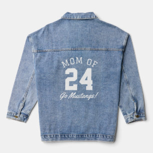 Sports Mum of Player Number with Mascot Denim Jacket