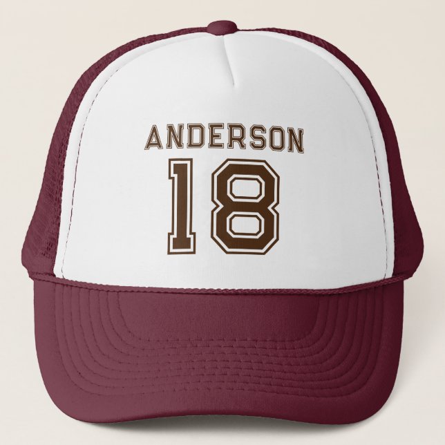 Sports Name Number Your Favourite Player Trucker Hat (Front)