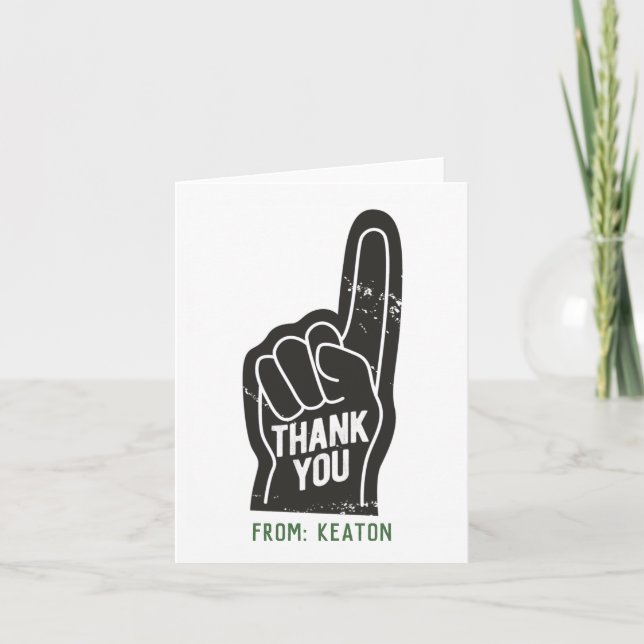 Sports Number 1 Fan Thank You Card (Front)