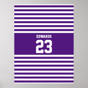 Sports Numbered With Name Poster