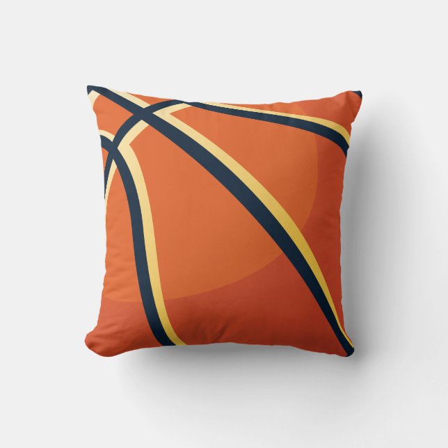 Sports Orange Basketball Bedroom Cushion (Front)