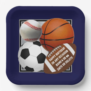Sports Paper Plates, TRANSFER to 1000 Party Ideas Plate