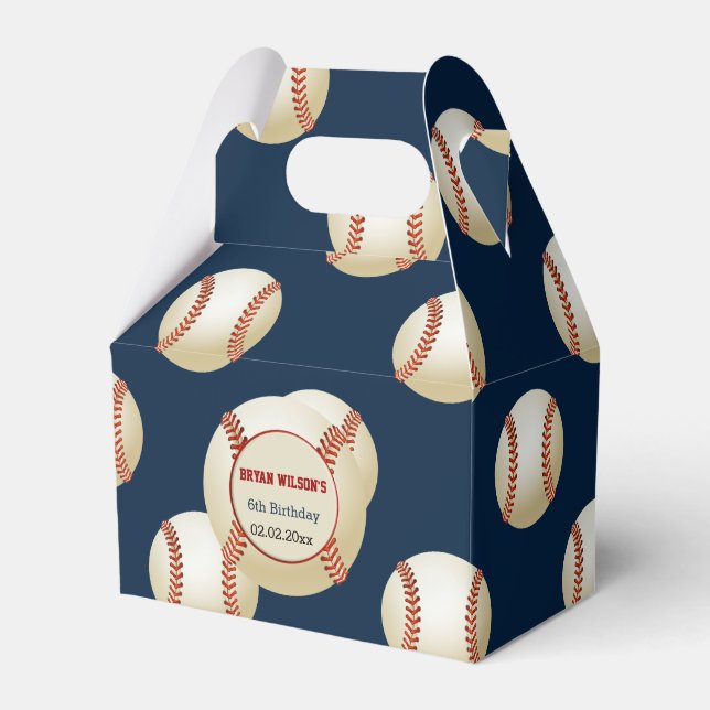 Sports Party Baseball theme Personalised favour bo Box (Front Side)