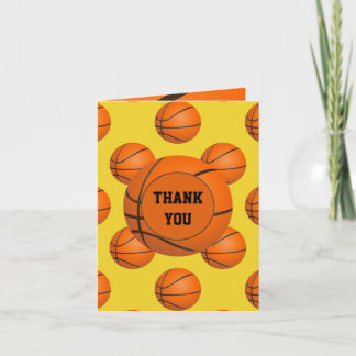 Sports Party Basketball theme Thank You Card
