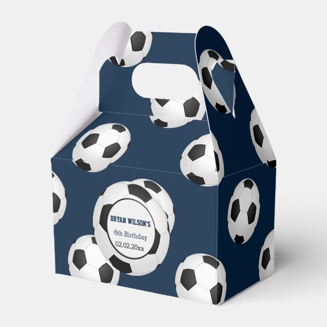 Sports Party Soccer theme Personalised favour box (Front Side)