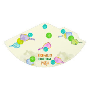 Sports Party Watercolor Pickleball Themed Birthday Hat