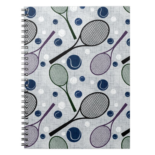 Sports pattern for tennis fans. notebook (Front)