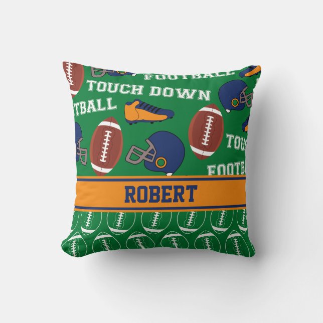 SPORTS Personalise Football Pattern for Man Cave Cushion (Front)