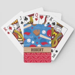 SPORTS Personalise Name Baseball Fan Fun Pattern Playing Cards