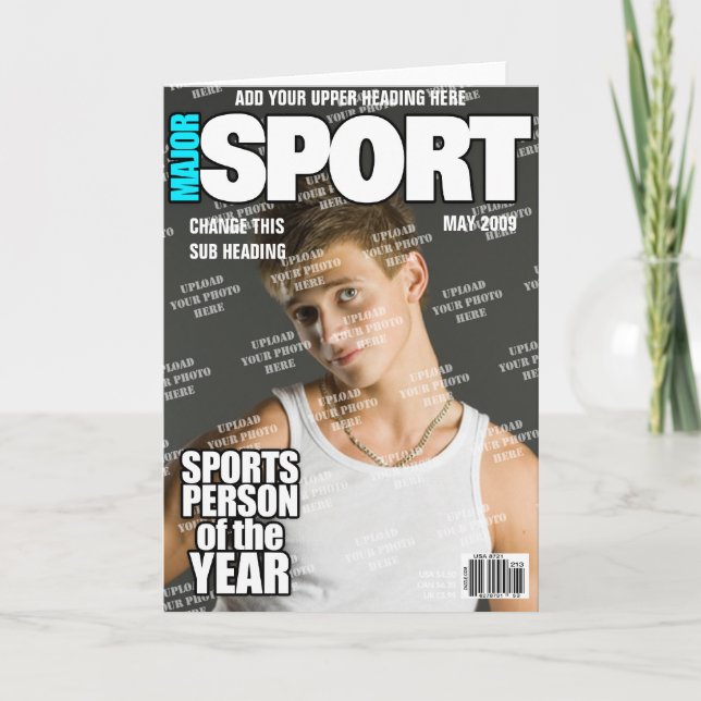 Sports Personalised Magazine Cover Card (Front)