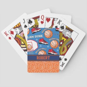 SPORTS Personalised Name Basketball Fan Pattern Playing Cards