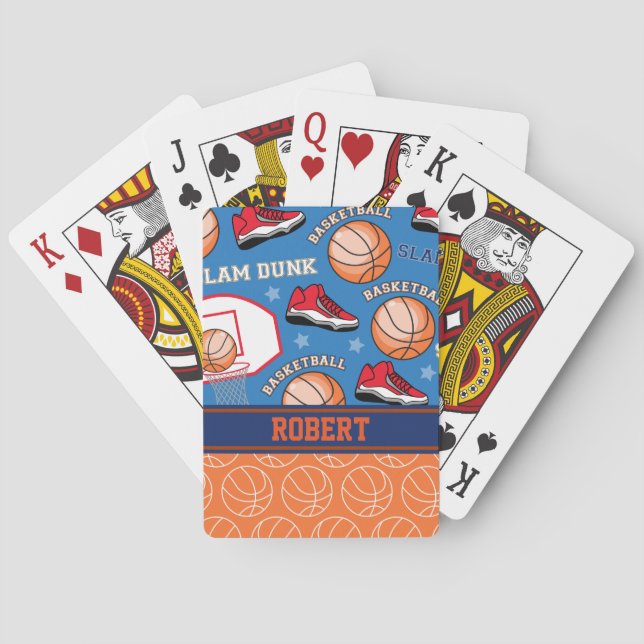 SPORTS Personalised Name Basketball Fan Pattern Playing Cards (Back)