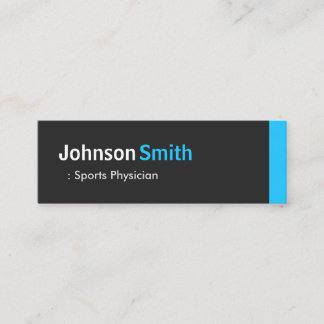 Sports Physician - Personal Aqua Blue Mini Business Card