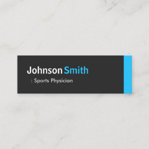 Sports Physician - Personal Aqua Blue Mini Mini Business Card