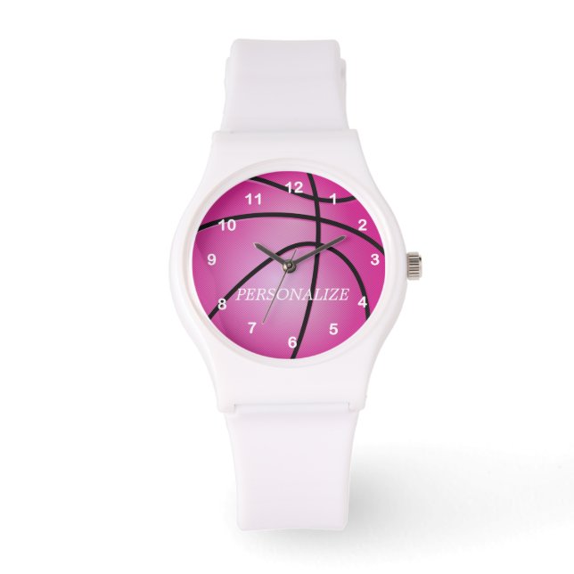 Sports Pink Basketball | DIY Name Watch (Front)