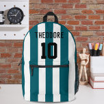 Sports Player Name and Number Monogram Printed Backpack<br><div class="desc">Sports Player Name and Number Monogram Printed Backpack. Perfect Gift for Soccer/Football Loves. Easy to Personalise for an Awesome Gift for Back to School, Birthdays, Christmas, Holidays or any Special Occasion! Need help? or more matching products please feel free to send us a message about it in the chat option....</div>