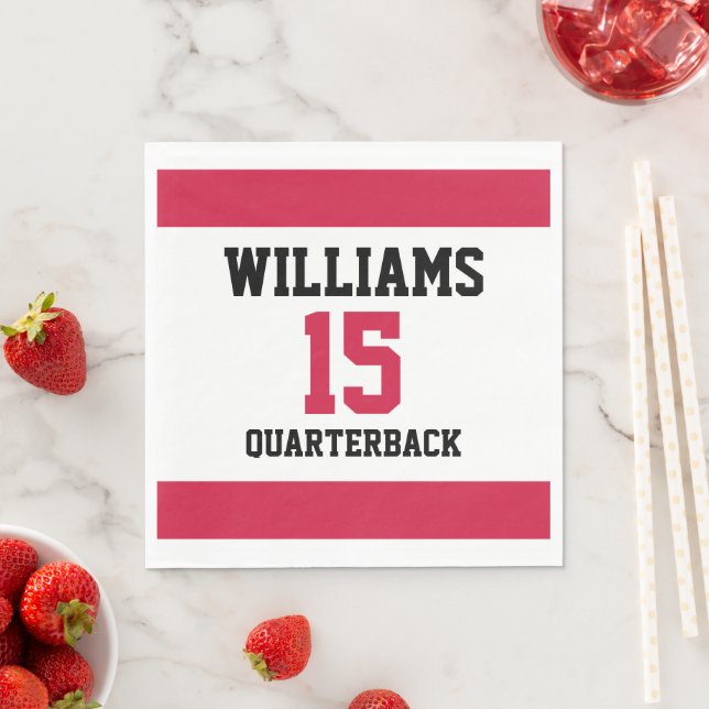 Sports Player Red and Black Napkin (Insitu)