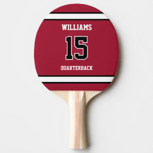 Sports Player Red and Black Ping Pong Paddle