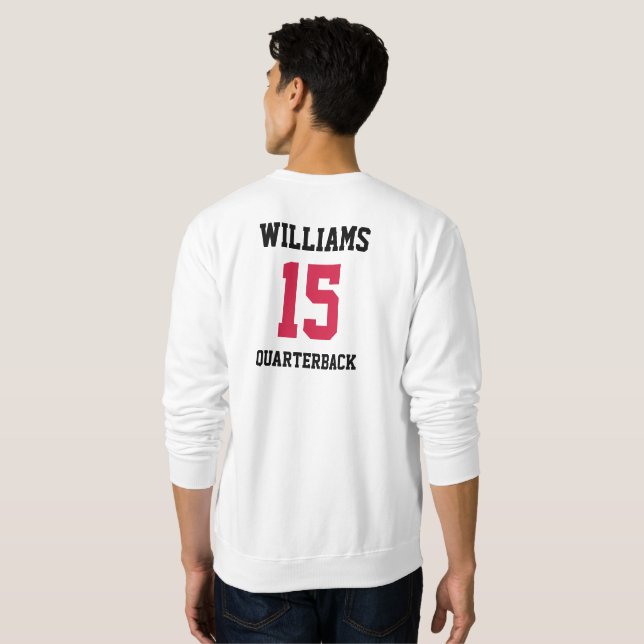 Sports Player Red and Black Sweatshirt (Back Full)