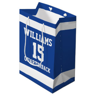 Sports Player Royal Blue 7” l x 4.5” w x 10” Medium Gift Bag