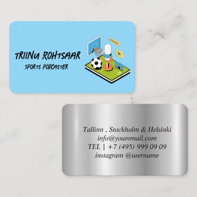 Sports Podcaster Business Card (Front/Back)