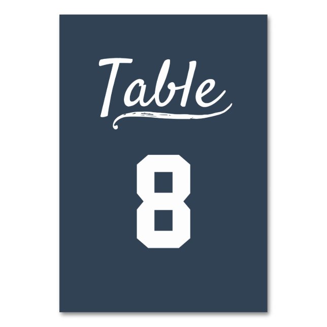 Sports Pub Grill Bar Restaurant Navy blue Table Number (Front)